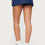 Giselle Wrap Denim Mini Skort