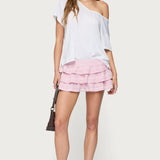Margaux Textured Ruffle Mini Skort