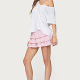 Margaux Textured Ruffle Mini Skort