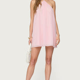 Emeline Backless Halter Mini Dress