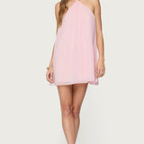 Emeline Backless Halter Mini Dress