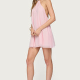Emeline Backless Halter Mini Dress