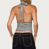 Sage Striped Halter Top