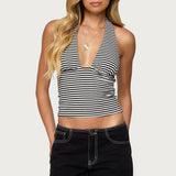 Sage Striped Halter Top