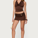 Isaiah Abstract Ring Halter Top