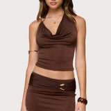 Isaiah Abstract Ring Halter Top