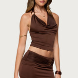 Isaiah Abstract Ring Halter Top