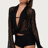 Lera Lacey Sheer Mesh Top