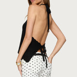 Ivey Backless Crochet Halter Top