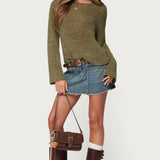 Keiko Studded Denim Mini Skirt