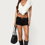 Deena Ruffled V Neck Top