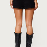 Studded Faux Suede Micro Shorts