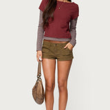 Layered Stripey Long Sleeve T Shirt