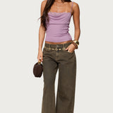 Bobbie Layered Lace Cowl Neck Top