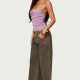 Bobbie Layered Lace Cowl Neck Top