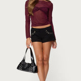 Oona Sheer Gathered Long Sleeve Top