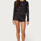 Cierra Sequin Knit Micro Shorts