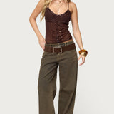 Azelia Beaded Sheer Mesh Top
