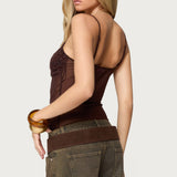 Azelia Beaded Sheer Mesh Top