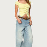Lilibet Sweetheart Button Up Top