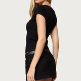 Oliana Ribbed Boat Neck T Shirt