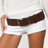 Chunky Faux Suede Belt