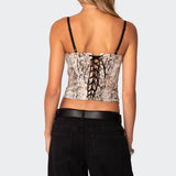 Snakeskin Denim Corset