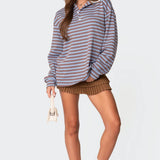 Stripey Oversized Collared Shirt