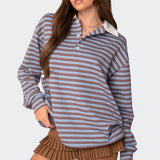 Stripey Oversized Collared Shirt