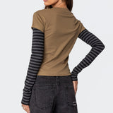 Eliana Layered Long Sleeve T Shirt