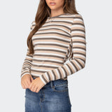 Sivan Striped Long Sleeve T Shirt