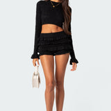 Lindsay Ruffle Knitted Shorts