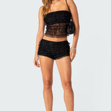 Julianna Sheer Ruffle Tube Top