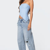 Vivi Mesh Asymmetric Tube Top