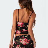 Portofino Printed Sheer Lace Tank Top
