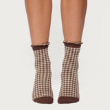 Frilled Gingham Socks