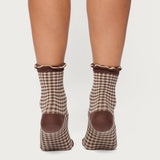 Frilled Gingham Socks