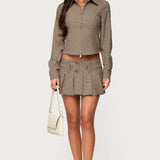 Lockette Plaid Pleated Mini Skort