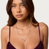 Faux Crystal Cascading Necklace Set