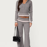 Kaliya Stripey Strapless Knit Top