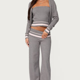 Kaliya Stripey Strapless Knit Top