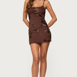 Caya Embroidered Floral Mesh Mini Dress