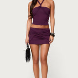 Maggi Knotted Mesh Mini Skirt