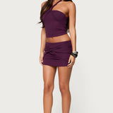 Maggi Knotted Mesh Mini Skirt
