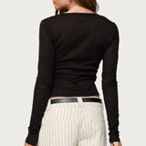 Nettie Ribbed Henley Top