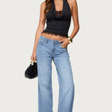 Layered Lacey Cowl Neck Halter Top