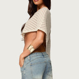 Loma Asymmetric Off Shoulder Knit Poncho