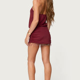 Danit One Shoulder Fringed Mini Dress