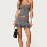 Mona Lacey Pinstripe Strapless Corset