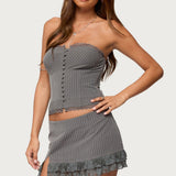 Mona Lacey Pinstripe Strapless Corset
